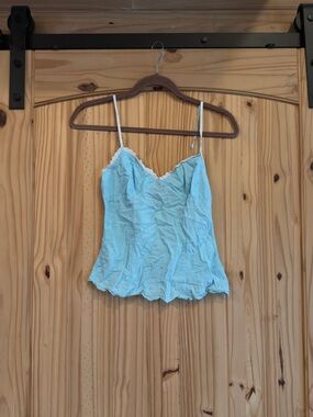 Vintage Y2K Fang Eyelet Cami w/ Lace Trim